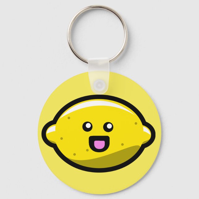 Kawaii Lycklig Lemon Nyckelring (Framsida)