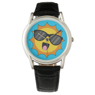 Kawaii Lycklig Sol med solglasögon Armbandsur
