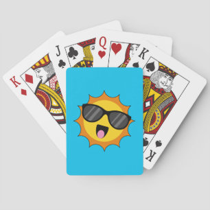 Kawaii Lycklig Sol med solglasögon Casinokort