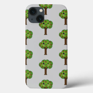 Kawaii Lycklig Winking Apple Träd
