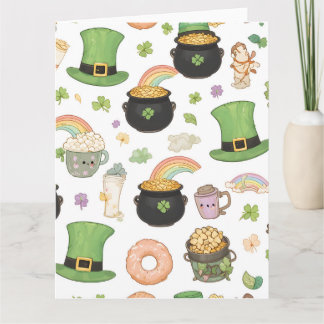 Kawaii Lyckotalismans St. Patricks Dag Guldgryte Kort