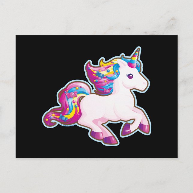 Kawaii Magic Candy Unicorn Vykort (Framsida)