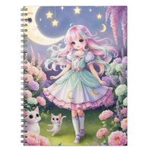 Kawaii Magic Girl Journal - Spirit Cat Notebook