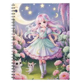 Kawaii Magic Girl Journal - Spirit Cat Notebook Anteckningsbok