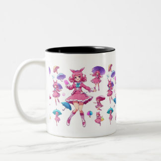 Kawaii Magic Girl with Umbrellas Coffee Mugg