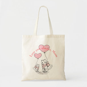Kawaii Mamma Cat & Kitten Anpassningsbar Tygkasse