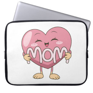 Kawaii Mamma Hjärtomfamning Design Laptop Fodral