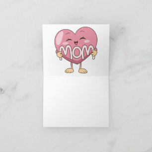Kawaii-mammans hjärtryggande design tack kort