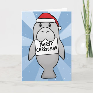 Kawaii Manatee-julkort Helgkort