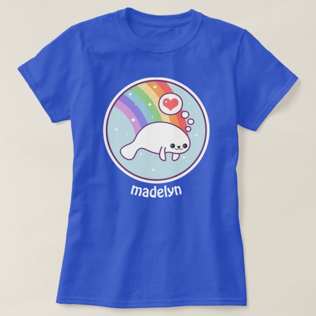 Kawaii Manatee Tee Shirt (Design framsida)