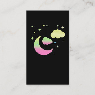 Kawaii Måne och Clouds Pastel Goth Art Visitkort