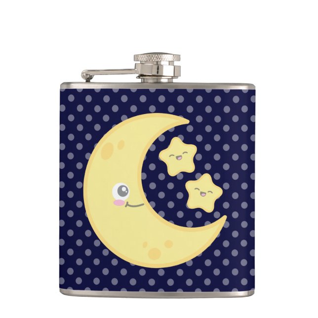 Kawaii Måne och Stars Flask Fickplunta (Framsidan)