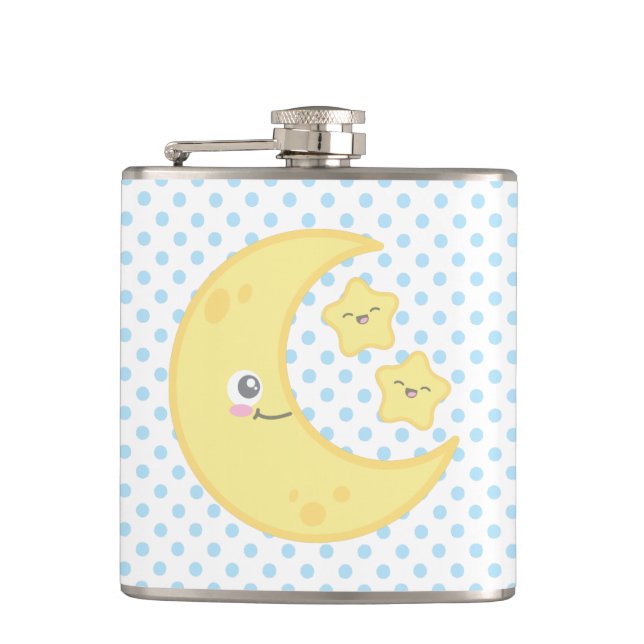 Kawaii Måne och Stars Flask Fickplunta (Framsidan)