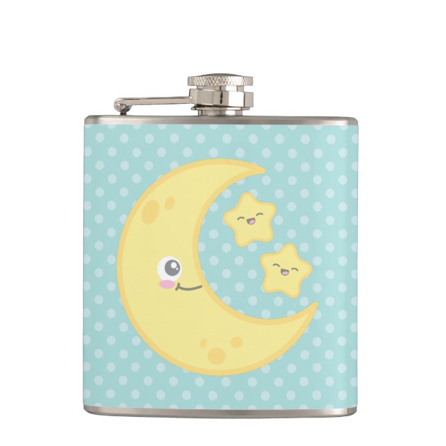 Kawaii Måne och Stars Flask Fickplunta (Framsidan)