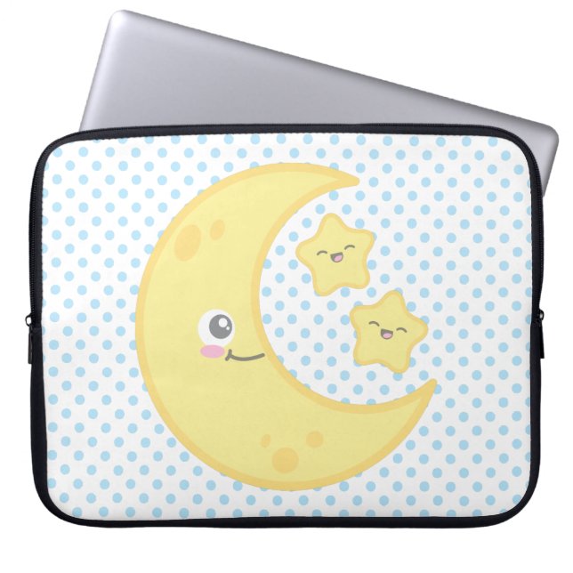Kawaii Måne och Stars Laptop sleeve (Framsidan)