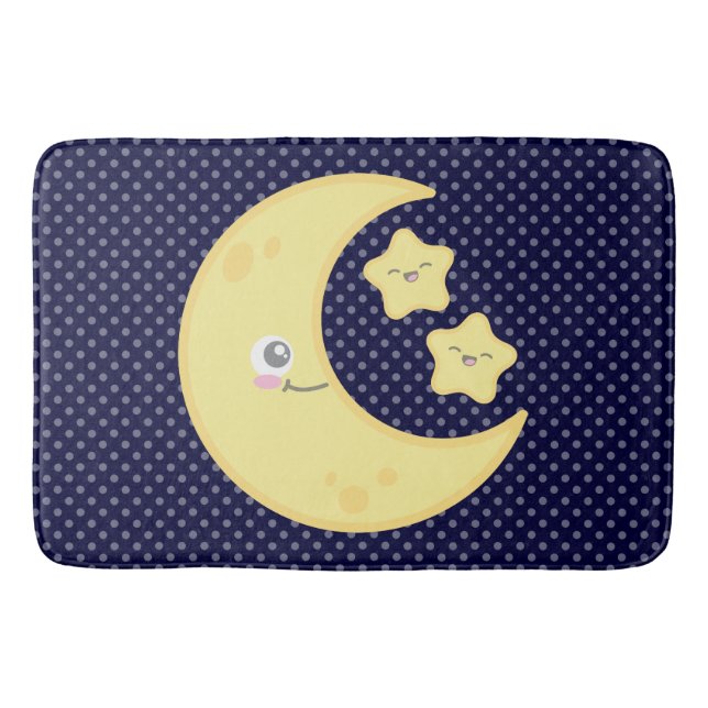 Kawaii Måne & Stars Bath Mat Badrumsmatta (Framsidan)