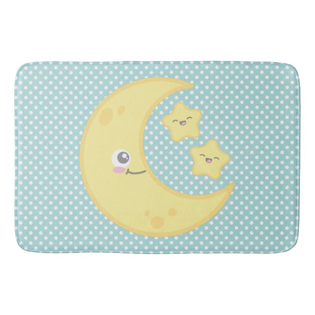 Kawaii Måne & Stars Bath Mat Badrumsmatta (Framsidan)