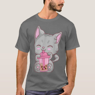 Kawaii Maneki Neko Cat Girls Women, Anime Boba Bub T Shirt