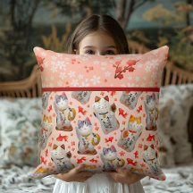 Kawaii Maneki Neko Lucky Cat | Körsbärsblom Sakura