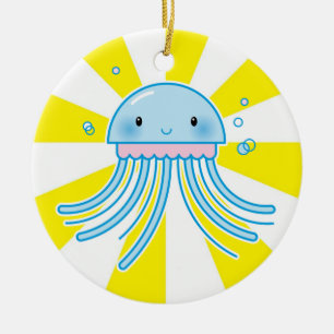 Kawaii manet julgransprydnad keramik