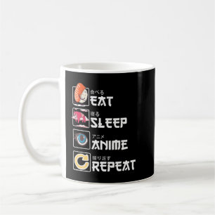 Kawaii Manga Sushi Eat Sviloläge Anime Upprepa Cut Kaffemugg