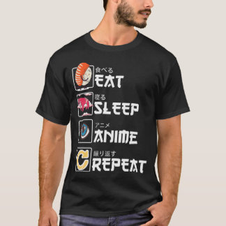 Kawaii Manga Sushi Eat Sviloläge Anime Upprepa Cut T Shirt
