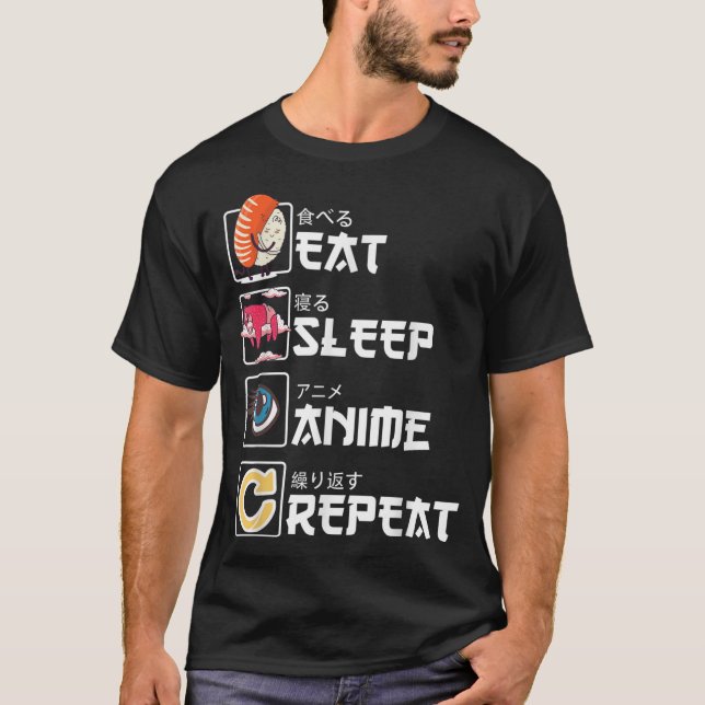 Kawaii Manga Sushi - Upprepad vilotid - Cute T Shirt (Framsida)
