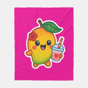 Kawaii Mango - Sötnos Fruit with Heart Smoothi Fleecefilt