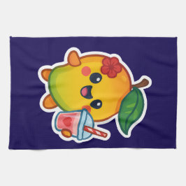 Kawaii Mango - Sötnos Fruit with Heart Smoothi Kökshandduk