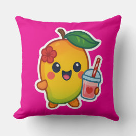 Kawaii Mango - Sötnos Fruit with Heart Smoothi Kudde