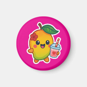 Kawaii Mango - Sötnos Fruit with Heart Smoothi Magnet