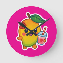 Kawaii Mango - Sötnos Fruit with Heart Smoothi Rund Klocka