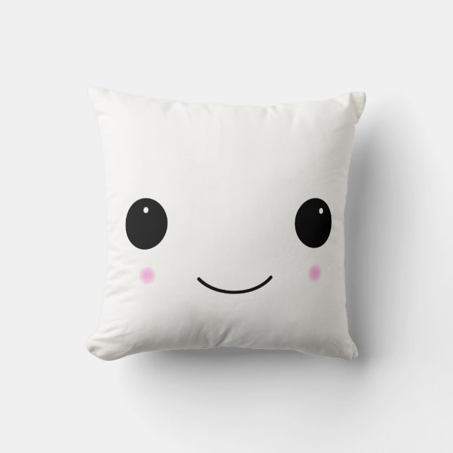Kawaii Marshmallow Leende Kudde (Framsida)
