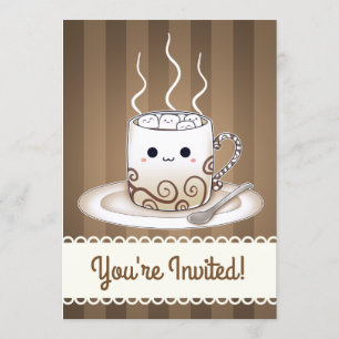 Kawaii Marshmallows Varm choklad dryck Inbjudningar