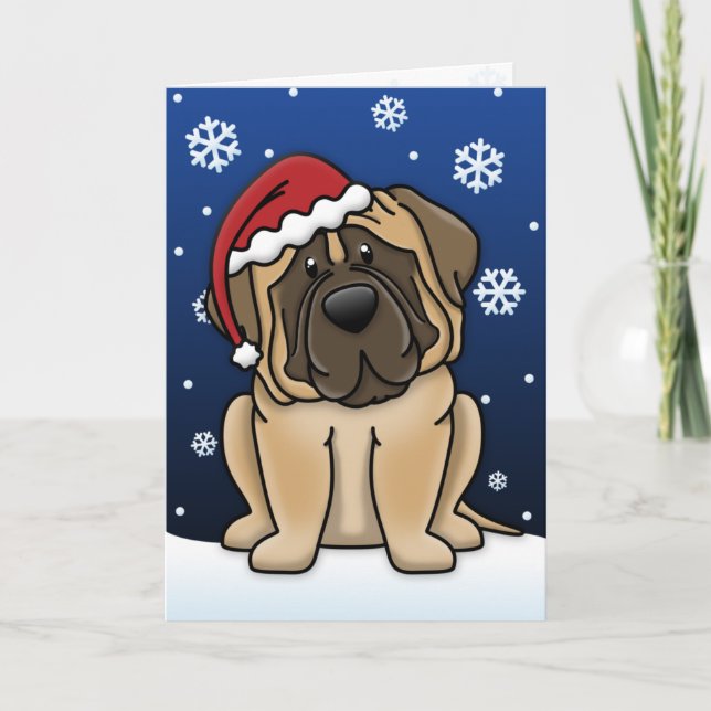 Kawaii Mastiff julkort Helgkort (Framsida)