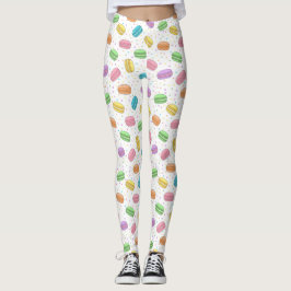 Kawaii mat Pastell Franska Macarons Mönstrad Leggings