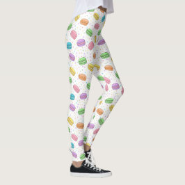 Kawaii mat Pastell Franska Macarons Mönstrad Leggings