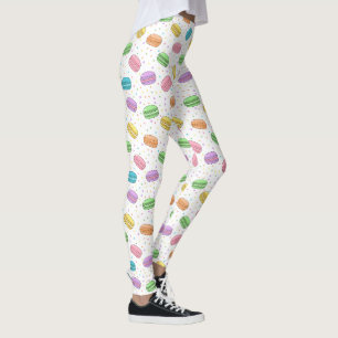 Kawaii mat Pastell Franska Macarons Mönstrad Leggings