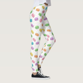 Kawaii mat Pastell Franska Macarons Mönstrad Leggings
