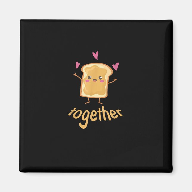 Kawaii Matchande Par Jordnötssmör Gelé Bättre  Magnet (Framsidan)