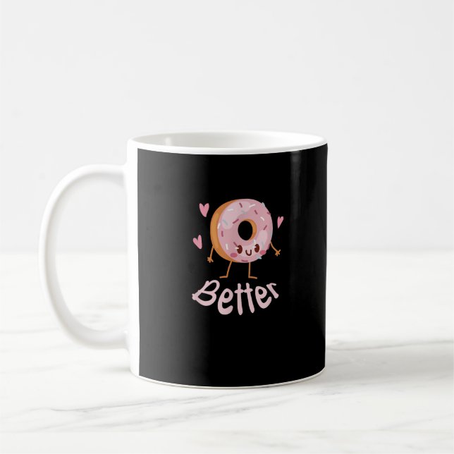 Kawaii Matchande Par Kaffe Och Munk Bättre Tillsam Kaffemugg (Vänster)
