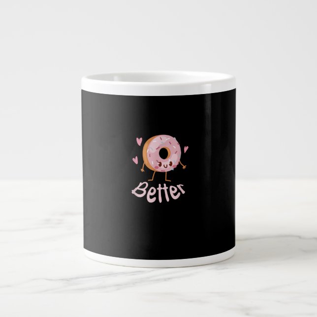 Kawaii Matching Couple Coffee And Donut Better Tog Jumbo Mugg (Framsidan)