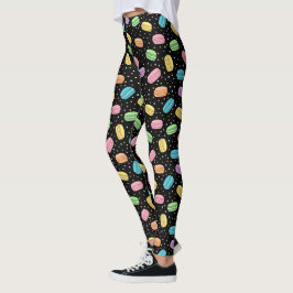 Kawaii matpastell franska makaroner Mönster Leggings