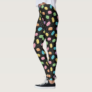 Kawaii matpastell franska makaroner Mönster Leggings