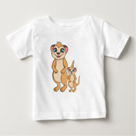 Kawaii Meerkat och hennes lilla syster Baby T-Shir T Shirt
