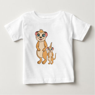 Kawaii Meerkat och hennes lilla syster Baby T-Shir T Shirt
