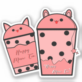 Kawaii Meow Tea Vinyl Klistermärke Klistermärken