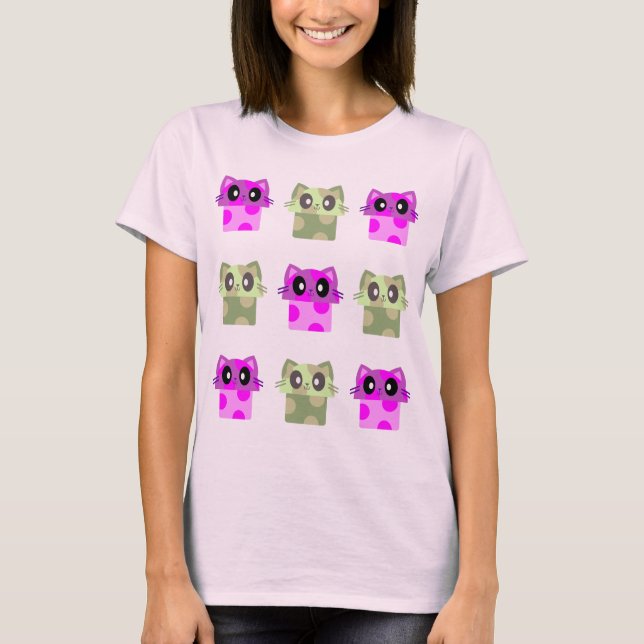 kawaii meowshroom meow svamp kattunge tee shirt (Framsida)