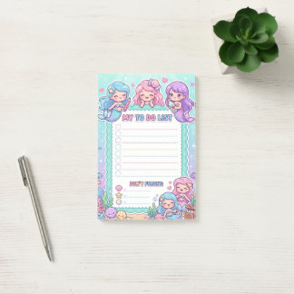 Kawaii Mermaid Under the Sea To-Do List Notepad Post-it Block
