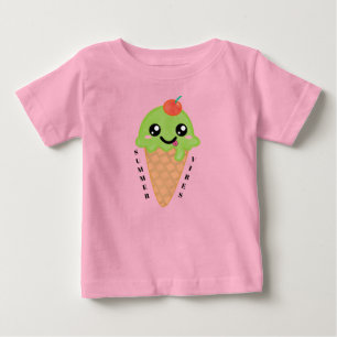 Kawaii Mint Glasskon med Körsbär på toppen T Shirt